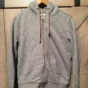 J. Crew Vintage Fleece Gray Full Zip Sz M Hoodie
